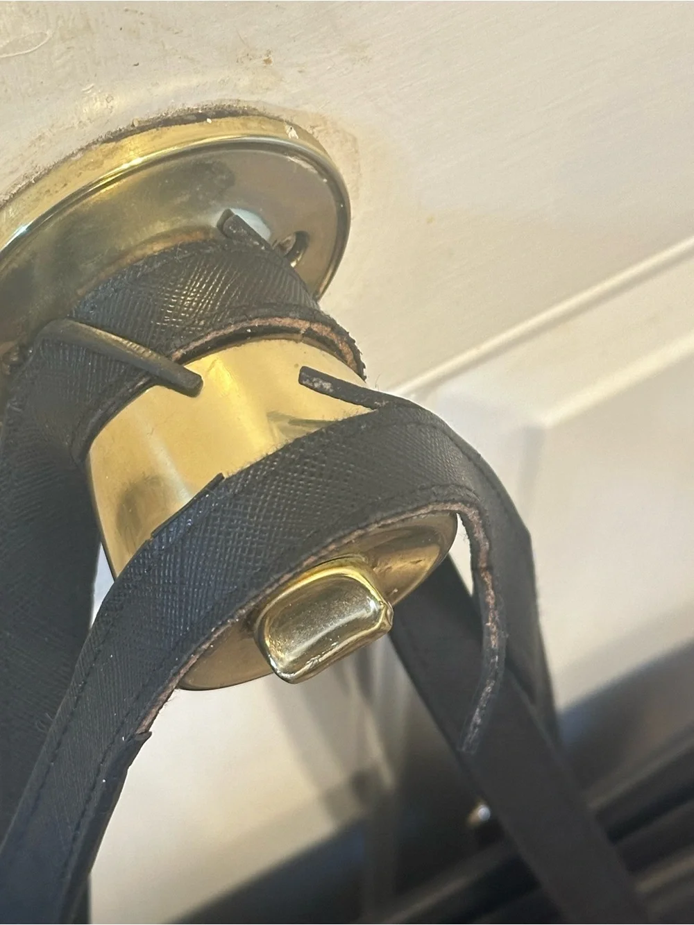 MICHAEL KORS Black Leather Laptop Tote with Gold Hardware